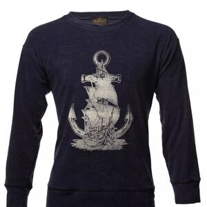 SHEEHAN & CO 100% Cotton Velour Schooner Sweatshirt  Sz L  Made In USA